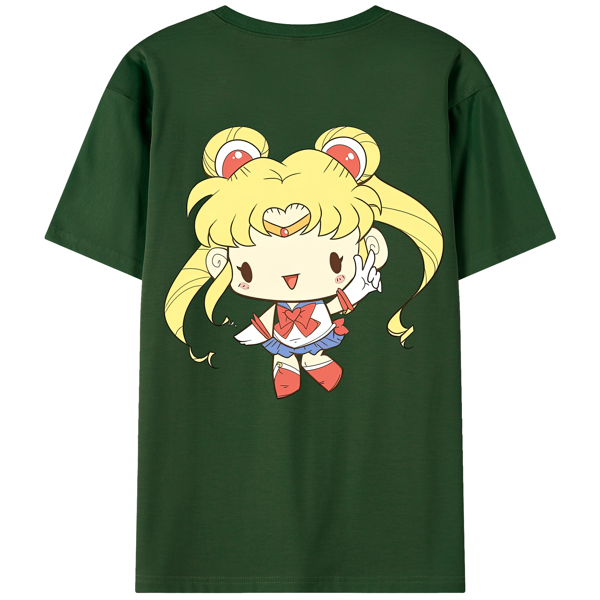（画像用） 美少女戦士セーラームーン 月野 うさぎ つきの うさぎ Sailor Moon Tsukino Usagi 綿100％半袖Tシャツ（背面プリント）